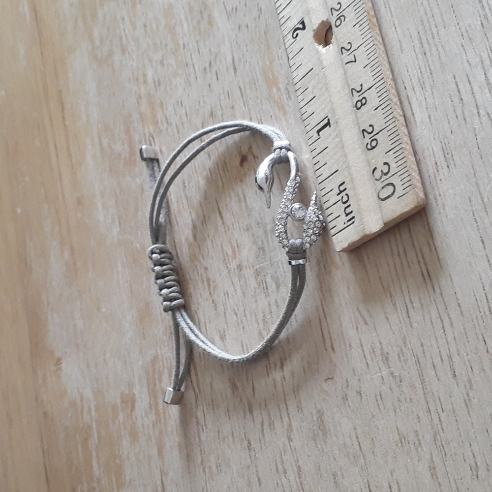 Swarovski Crystal Swan Stamped Adjustable Bracelet TT124 - Picture 10 of 17